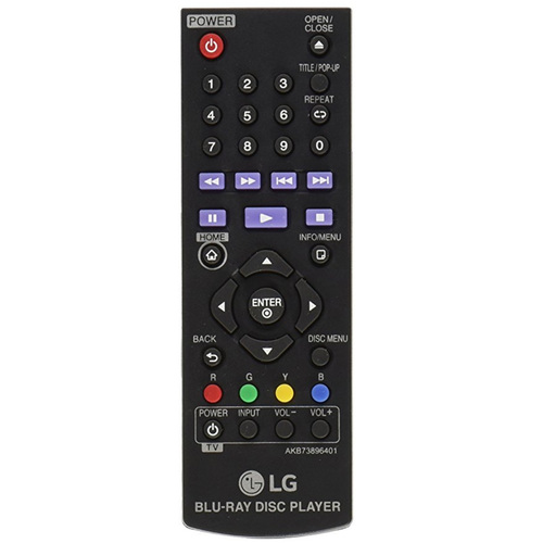 Image of LG AKB73896401 Blu-Ray Disc Player Remote Control